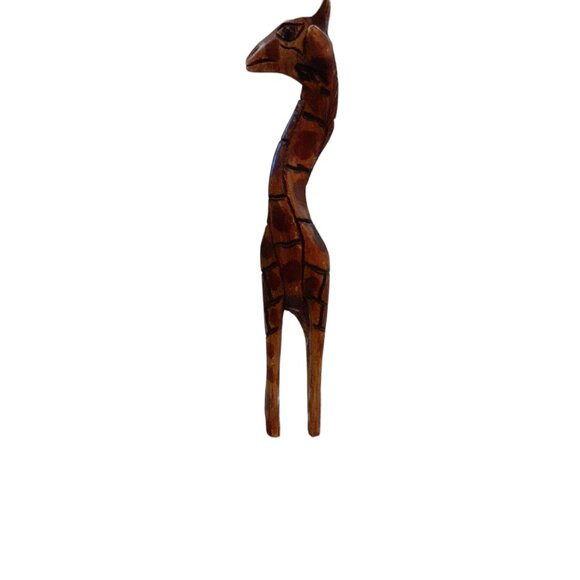 16" Giraffe Handmade Wood Decor Africian Shelf Sitter - Picture 2 of 2